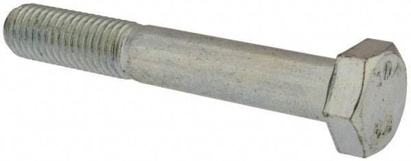 Value Collection - M12x1.75mm Metric Coarse, 80mm Length Under Head Hex Head Cap Screw - Partially Threaded, Grade 8.8 Steel, Zinc-Plated Finish, 19mm Hex - USA Tool & Supply