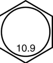 Value Collection - M10x1.50mm Metric Coarse, 75mm Length Under Head Hex Head Cap Screw - Partially Threaded, Grade 10.9 Steel, Uncoated, 17mm Hex - USA Tool & Supply