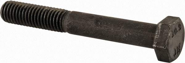 Value Collection - M8x1.25mm Metric Coarse, 60mm Length Under Head Hex Head Cap Screw - Partially Threaded, Grade 10.9 Steel, Black Oxide Finish, 13mm Hex - USA Tool & Supply