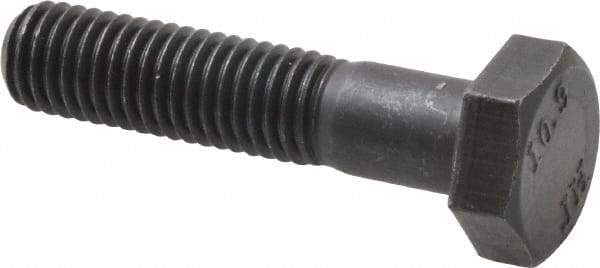 Value Collection - M10x1.50mm Metric Coarse, 45mm Length Under Head Hex Head Cap Screw - Partially Threaded, Grade 10.9 Steel, Black Oxide Finish, 17mm Hex - USA Tool & Supply