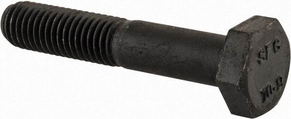 Value Collection - M10x1.50mm Metric Coarse, 55mm Length Under Head Hex Head Cap Screw - Partially Threaded, Grade 10.9 Steel, Uncoated, 17mm Hex - USA Tool & Supply