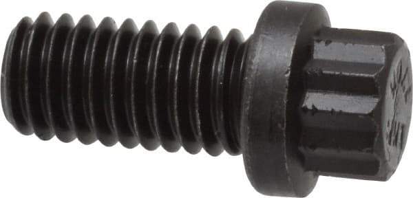 Value Collection - 3/8-16 UNC, 3/4" Length Under Head, 12 Point Drive Flange Bolt - 3/4" Thread Length, 170M PSI Alloy Steel, Smooth Flange, Uncoated - USA Tool & Supply