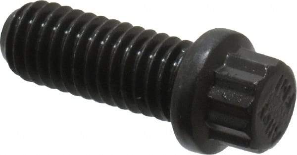 Value Collection - 3/8-16 UNC, 1" Length Under Head, 12 Point Drive Flange Bolt - 1" Thread Length, 170M PSI Alloy Steel, Smooth Flange, Uncoated - USA Tool & Supply