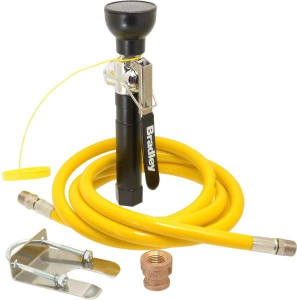 Bradley - Plumbed Drench Hoses Mount: Wall Style: Single Spray Head - USA Tool & Supply