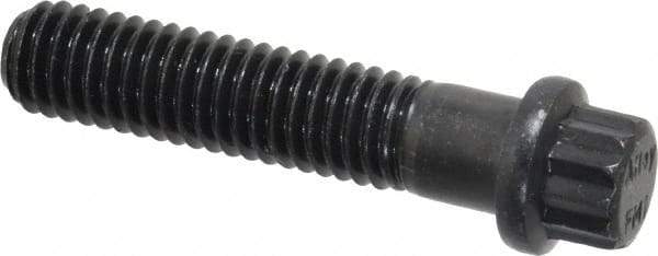 Value Collection - 3/8-16 UNC, 1-3/4" Length Under Head, 12 Point Drive Flange Bolt - 1" Thread Length, 170M PSI Alloy Steel, Smooth Flange, Uncoated - USA Tool & Supply