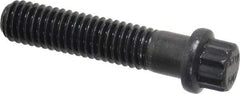 Value Collection - 3/8-16 UNC, 1-3/4" Length Under Head, 12 Point Drive Flange Bolt - 1" Thread Length, 170M PSI Alloy Steel, Smooth Flange, Uncoated - USA Tool & Supply