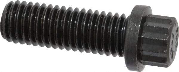 Value Collection - 1/2-13 UNC, 1-1/2" Length Under Head, 12 Point Drive Flange Bolt - 1-1/2" Thread Length, 170M PSI Alloy Steel, Smooth Flange, Uncoated - USA Tool & Supply
