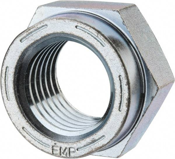 Value Collection - 2 - 4-1/2 UNC Grade C Hex Lock Nut with Distorted Thread - 3" Width Across Flats, Cadmium Clear-Plated Finish - USA Tool & Supply