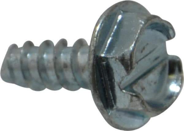 Value Collection - #6 Hex Washer Head Slotted Sheet Metal Screw - Steel, 3/8" Length Under Head, Grade 2 - USA Tool & Supply