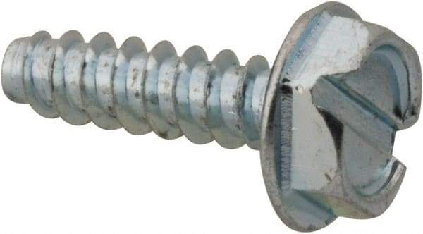 Value Collection - #6 Hex Washer Head Slotted Sheet Metal Screw - Steel, 1/2" Length Under Head, Grade 2 - USA Tool & Supply