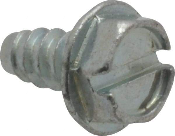 Value Collection - #10 Hex Washer Head Slotted Sheet Metal Screw - Steel, 3/8" Length Under Head, Grade 2 - USA Tool & Supply