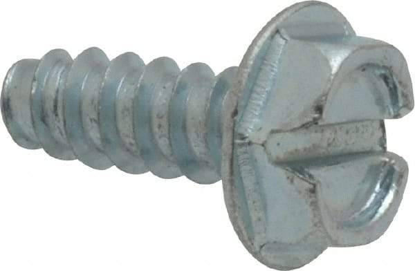 Value Collection - #10 Hex Washer Head Slotted Sheet Metal Screw - Steel, 1/2" Length Under Head, Grade 2 - USA Tool & Supply