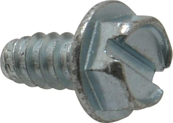 Value Collection - 1/4" Hex Washer Head Slotted Sheet Metal Screw - Steel, 1/2" Length Under Head, Grade 2 - USA Tool & Supply