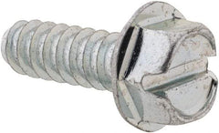 Value Collection - 1/4" Hex Washer Head Slotted Sheet Metal Screw - Steel, 3/4" Length Under Head, Grade 2 - USA Tool & Supply