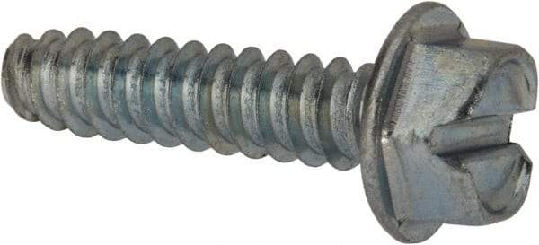 Value Collection - 1/4" Hex Washer Head Slotted Sheet Metal Screw - Steel, 1" Length Under Head, Grade 2 - USA Tool & Supply