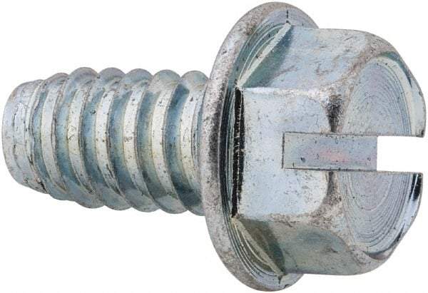 Value Collection - 3/8" Hex Washer Head Slotted Sheet Metal Screw - Steel, 3/4" Length Under Head, Grade 2 - USA Tool & Supply