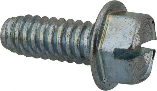 Value Collection - 3/8" Hex Washer Head Slotted Sheet Metal Screw - Steel, 1" Length Under Head, Grade 2 - USA Tool & Supply