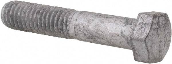 Value Collection - 3/8-16 Thread, 2" Length Under Head, Steel Hex Head Bolt - Hot Dipped Galvanized Coated, UNC Thread, ASTM A307, Grade 2 - USA Tool & Supply