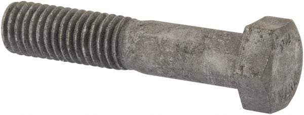 Value Collection - 1/2-13 Thread, 2-1/2" Length Under Head, Steel Hex Head Bolt - Hot Dipped Galvanized Coated, UNC Thread, ASTM A307, Grade 2 - USA Tool & Supply