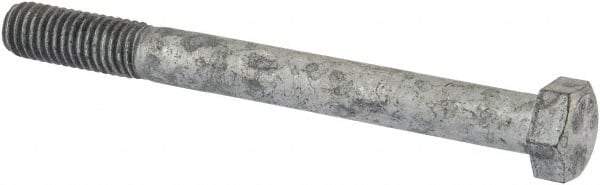 Value Collection - 1/2-13 Thread, 5" Length Under Head, Steel Hex Head Bolt - Hot Dipped Galvanized Coated, 3/4" Hex, UNC Thread, ANSI/ASME B18.2.2 & ASME B18.2.1, Grade 2 - USA Tool & Supply