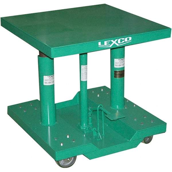 Wesco Industrial Products - 2,000 Lb Capacity Manual Hydraulic Post Lift Table - 30" to 48" Lift Height, 30" Platform Length x 30" Platform Width - USA Tool & Supply
