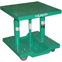 Wesco Industrial Products - 2,000 Lb Capacity Manual Hydraulic Post Lift Table - 30" to 48" Lift Height, 30" Platform Length x 30" Platform Width - USA Tool & Supply