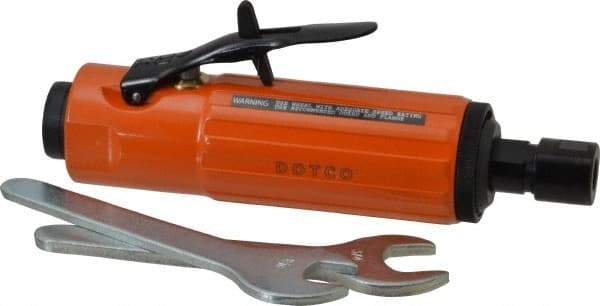 Dotco - 1/4" Collet, Straight Handle, Straight Air Die Grinder - 23,000 RPM, Rear Exhaust, 37 CFM, 0.9 hp, 90 psi, 1/4" Inlet - USA Tool & Supply
