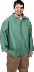 Steel Grip - Size 2XL Welding & Flame Resistant/Retardant Jacket - Green, Cotton, Snaps Closure, 52 to 54" Chest - USA Tool & Supply
