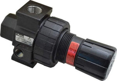 Parker - 1/2 NPT Port, 90 CFM, Zinc Standard Regulator - 2 to 125 psi Range, 250 Max psi Supply Pressure, 1/4" Gauge Port Thread, 3.24" Wide x 6.4" High - USA Tool & Supply