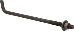 Value Collection - 1-8, 24" OAL Bent Anchor Bolt - Grade 2 Steel - USA Tool & Supply