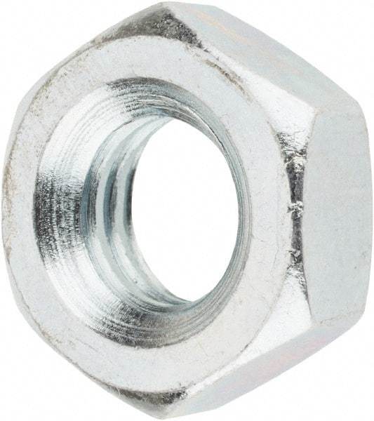 Value Collection - 3/8-16 UNC Steel Right Hand Machine Screw Hex Nut - 5/8" Across Flats, 1/4" High, Zinc Clear Finish - USA Tool & Supply
