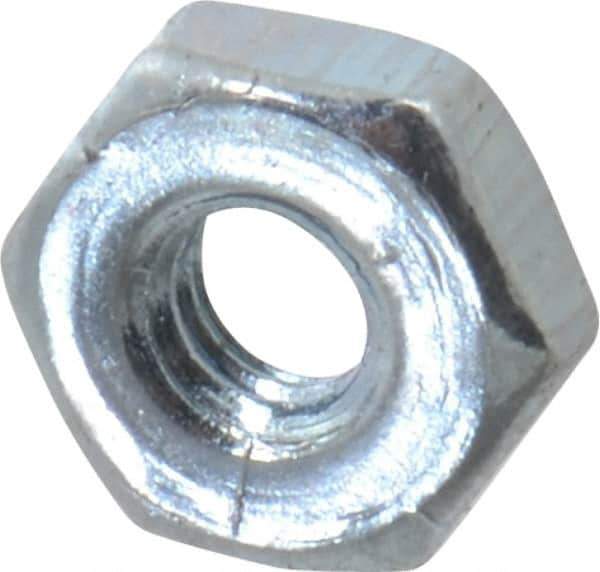 Value Collection - #2-64 UN Steel Right Hand Machine Screw Hex Nut - 3/16" Across Flats, 0.066" High, Zinc-Plated Finish, 2B Class of Fit - USA Tool & Supply