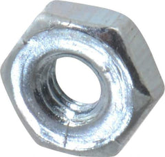 Value Collection - #2-64 UN Steel Right Hand Machine Screw Hex Nut - 3/16" Across Flats, 0.066" High, Zinc-Plated Finish, 2B Class of Fit - USA Tool & Supply