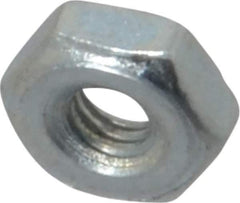 Value Collection - #4-48 UN Steel Right Hand Machine Screw Hex Nut - 1/4" Across Flats, 0.098" High, Zinc-Plated Finish, 2B Class of Fit - USA Tool & Supply
