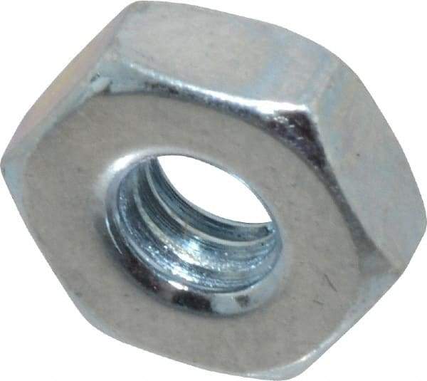 Value Collection - #8-36 UN Steel Right Hand Machine Screw Hex Nut - 11/32" Across Flats, 1/8" High, Zinc-Plated Finish, 2B Class of Fit - USA Tool & Supply