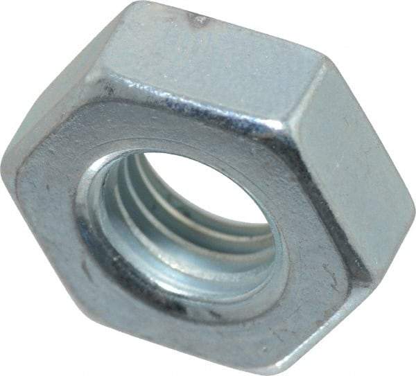 Value Collection - 5/16-24 UN Steel Right Hand Machine Screw Hex Nut - 9/16" Across Flats, 0.225" High, Zinc-Plated Finish, 2B Class of Fit - USA Tool & Supply