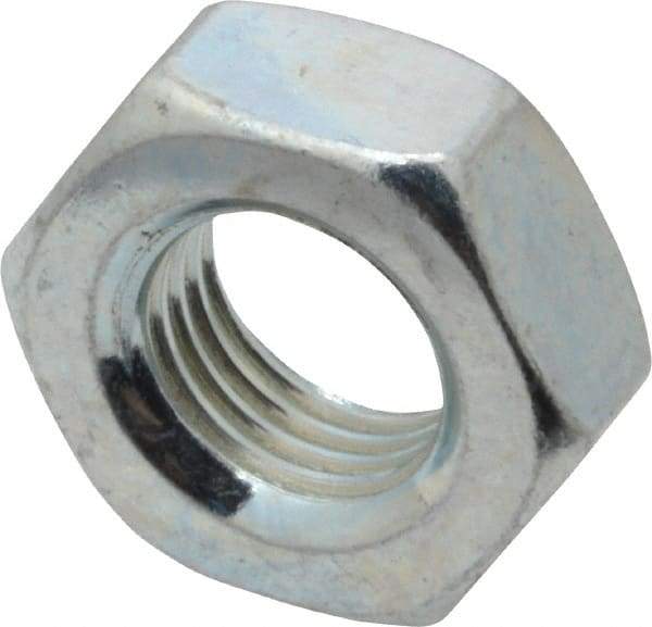Value Collection - 3/8-24 UN Steel Right Hand Machine Screw Hex Nut - 5/8" Across Flats, 0.257" High, Zinc-Plated Finish, 2B Class of Fit - USA Tool & Supply