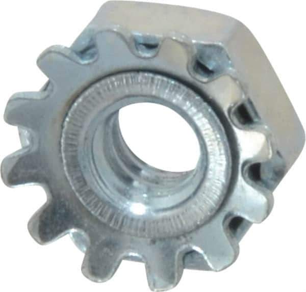 Value Collection - #4-40, Zinc Plated, Steel Hex Nut with External Tooth Washer - 9/32" Washer Diam, 1/4" Width Across Flats - USA Tool & Supply