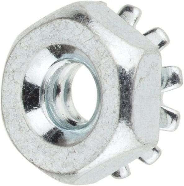 Value Collection - #6-32, Zinc Plated, Steel Hex Nut with External Tooth Washer - 11/32" Washer Diam, 5/16" Width Across Flats - USA Tool & Supply