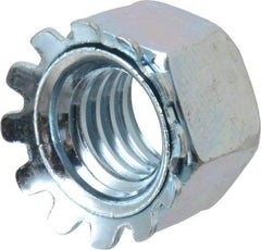 Value Collection - 3/8-16, Zinc Plated, Steel Hex Nut with External Tooth Washer - 57/64" Washer Diam, 9/16" Width Across Flats - USA Tool & Supply