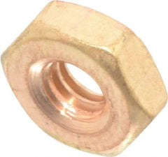 Value Collection - #8-32 UNC Silicon Bronze Right Hand Machine Screw Hex Nut - 11/32" Across Flats, 1/8" High, Uncoated - USA Tool & Supply