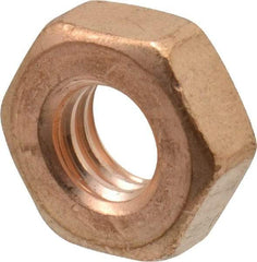 Value Collection - 5/16-18 UNC Silicon Bronze Right Hand Machine Screw Hex Nut - 9/16" Across Flats, 7/32" High, Uncoated - USA Tool & Supply