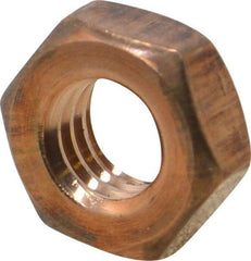 Value Collection - 3/8-16 UNC Silicon Bronze Right Hand Machine Screw Hex Nut - 5/8" Across Flats, 1/4" High, Uncoated - USA Tool & Supply