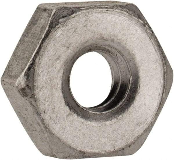 Value Collection - #6-32 UNC Aluminum Right Hand Machine Screw Hex Nut - 5/16" Across Flats, 7/64" High, Uncoated - USA Tool & Supply