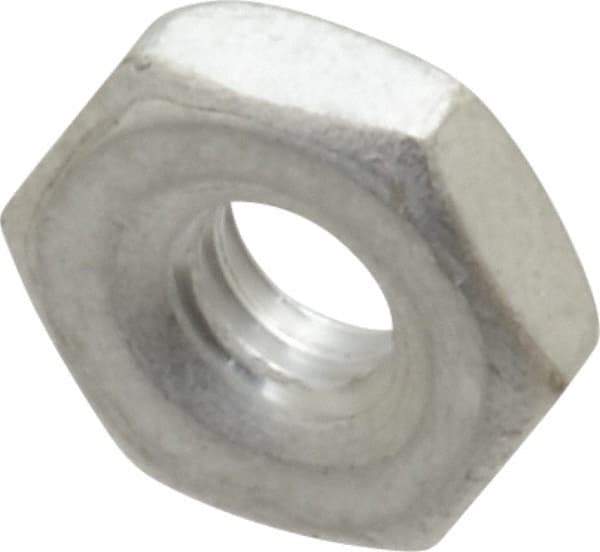 Value Collection - #8-32 UNC Aluminum Right Hand Machine Screw Hex Nut - 11/32" Across Flats, 1/8" High, Uncoated - USA Tool & Supply