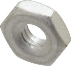 Value Collection - #8-32 UNC Aluminum Right Hand Machine Screw Hex Nut - 11/32" Across Flats, 1/8" High, Uncoated - USA Tool & Supply