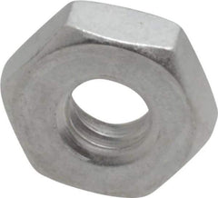 Value Collection - #10-24 UNC Aluminum Right Hand Machine Screw Hex Nut - 3/8" Across Flats, 1/8" High, Uncoated - USA Tool & Supply