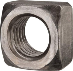 Value Collection - 7/8-9 Steel Square Nut - Uncoated, 1-5/16" Square Width x 49/64" Overall Height - USA Tool & Supply