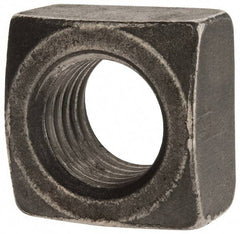 Value Collection - 1-8 Steel Square Nut - Uncoated, 1-1/2" Square Width x 7/8" Overall Height - USA Tool & Supply