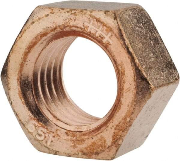 Value Collection - 3/4-10 UN Silicon Bronze Right Hand Hex Nut - 1-1/8" Across Flats, 41/64" High, Uncoated - USA Tool & Supply